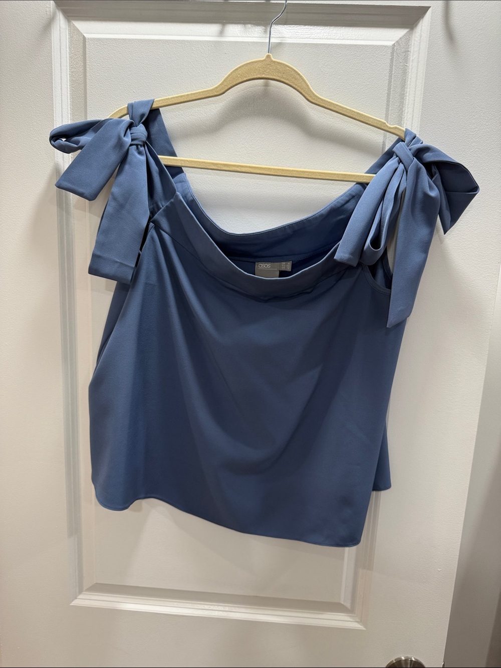 ASOS Dusty Blue Tie-Shoulder Tank Top